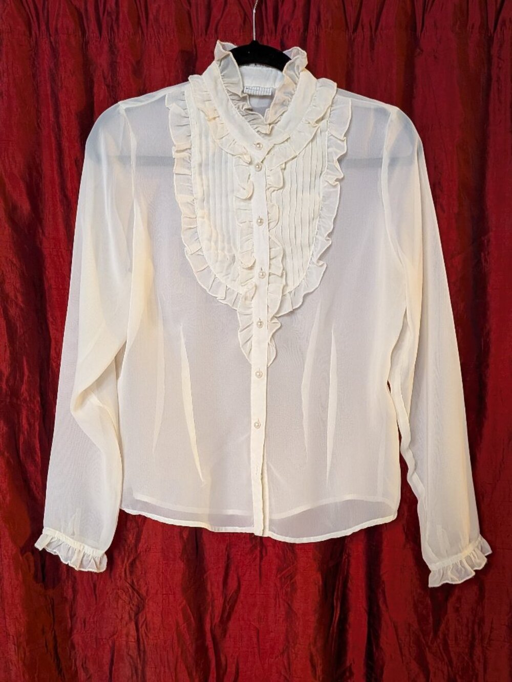 White Stag Victorian Style Yoke Blouse S